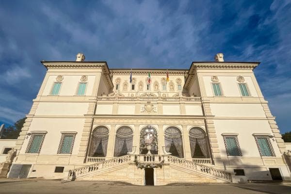 View of the facade of the Borghese Gallery in Rome