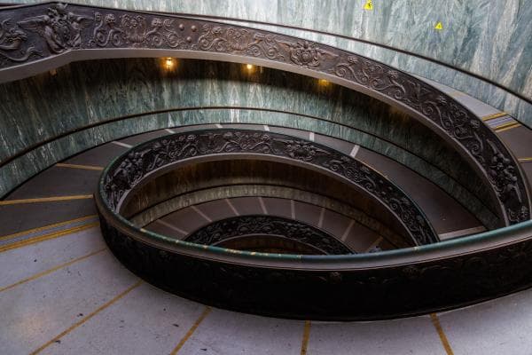 Dettaglio della scala elicoidale dei Musei Vaticani