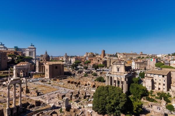 Vista panoramica del Foro Romano dal Colle Palatino