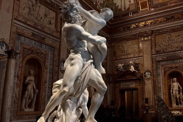 Bernini's Rape of Proserpina Sculpture at the Borghese Gallery in Rome