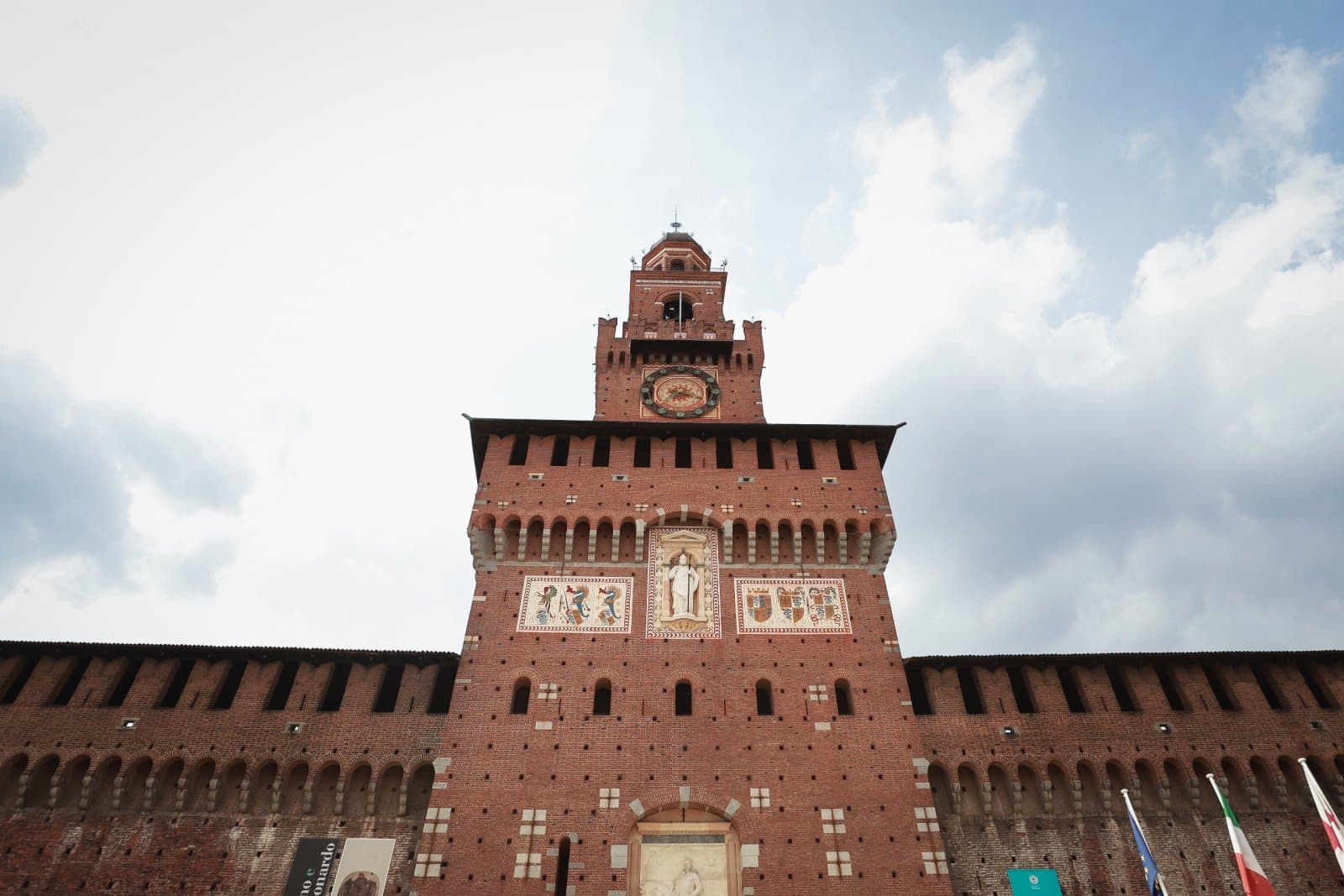 Filarete Tower at the entrance of Sforza Castle in Milan